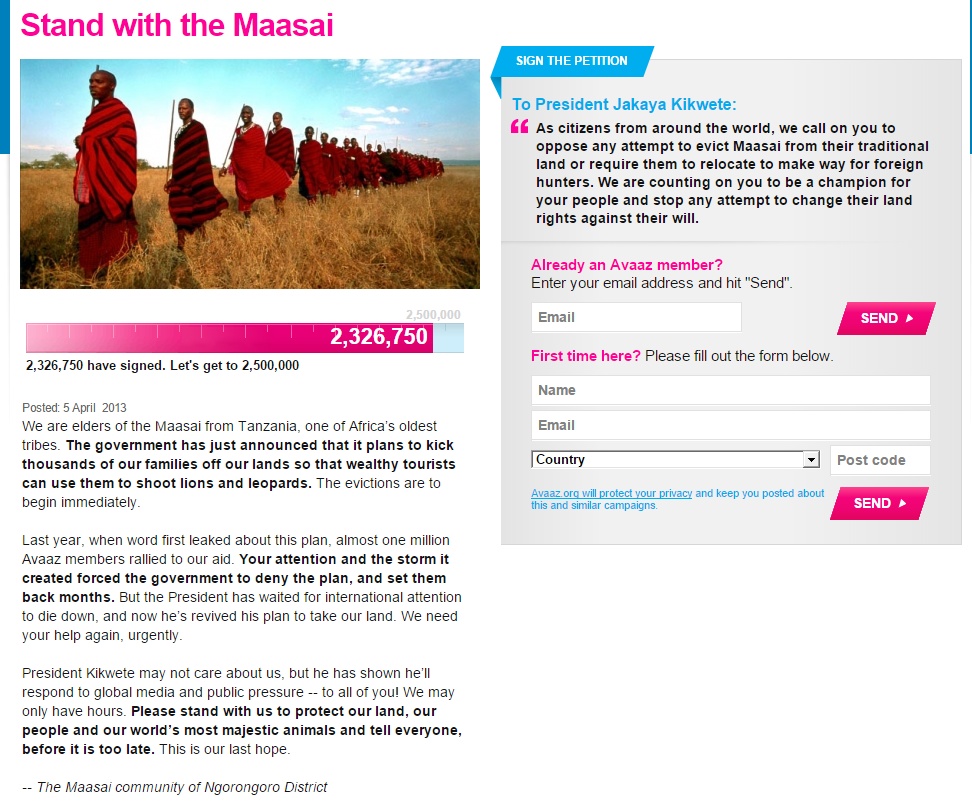 Masai_online_petition
